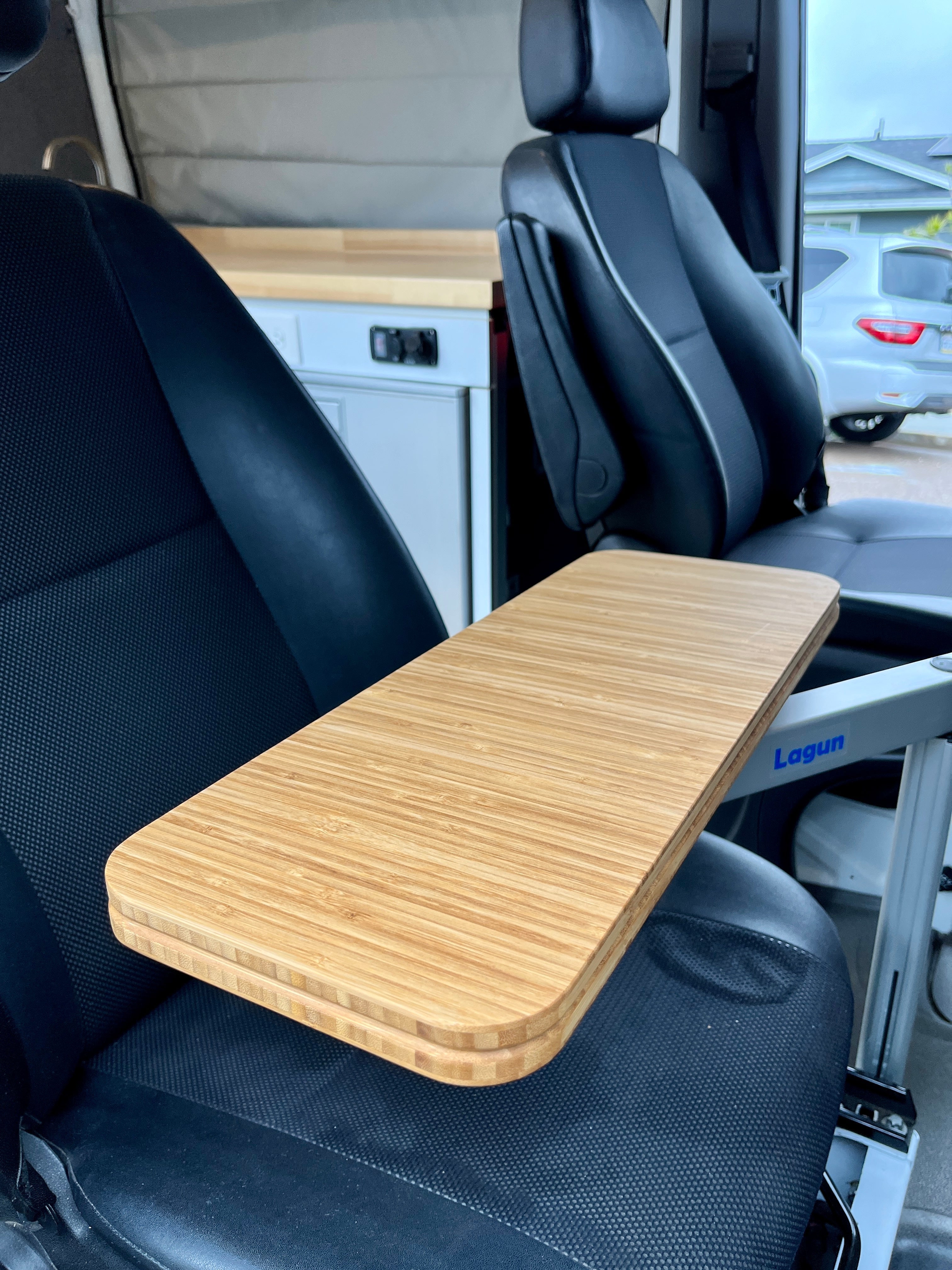 Slim Half Folding Bamboo Lagun Table 1/2" Thick For Camper Vans and RVs