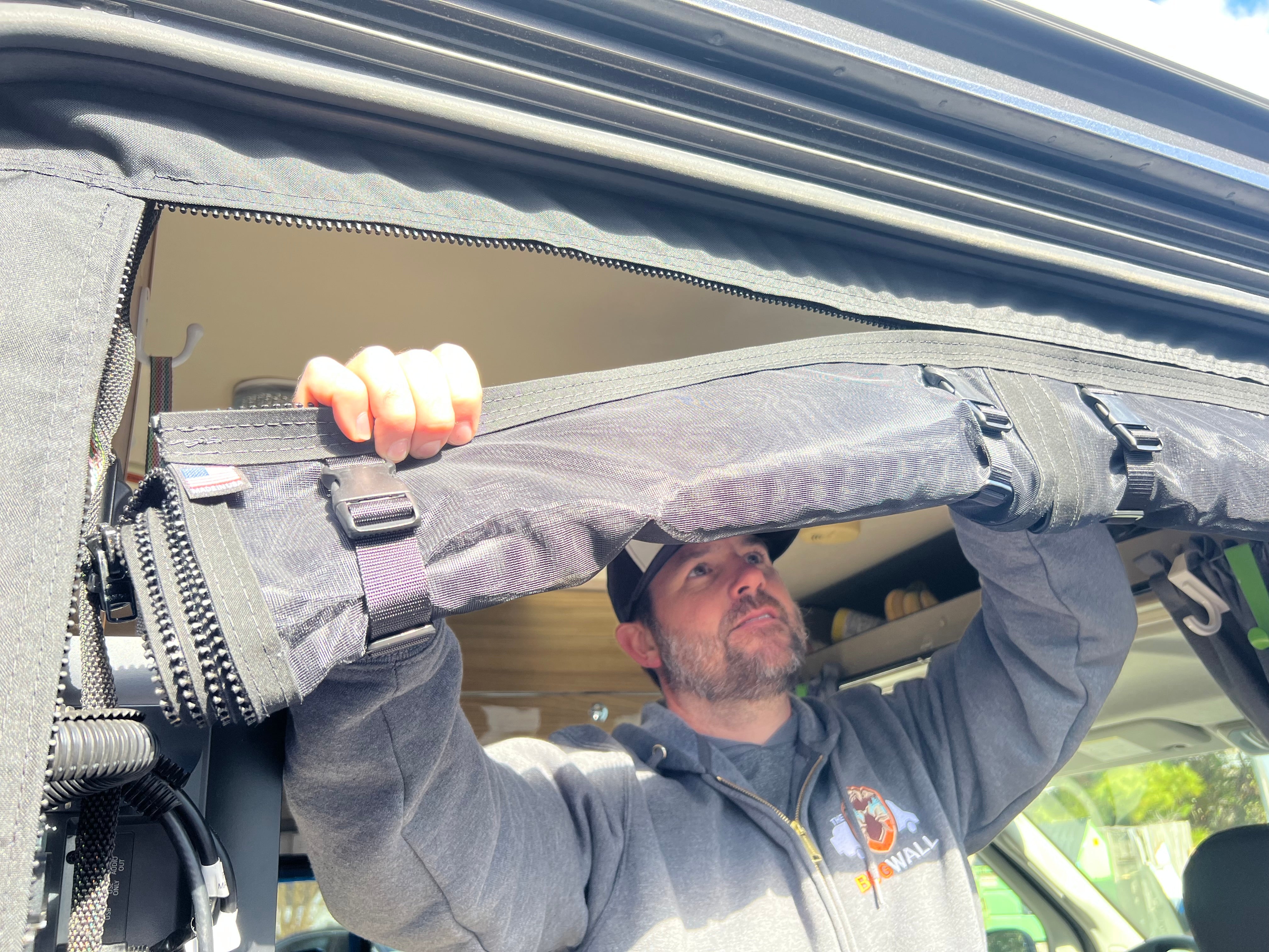 The Bug Wall ProMaster Rear Chill Curtain - Clear Climate Barrier