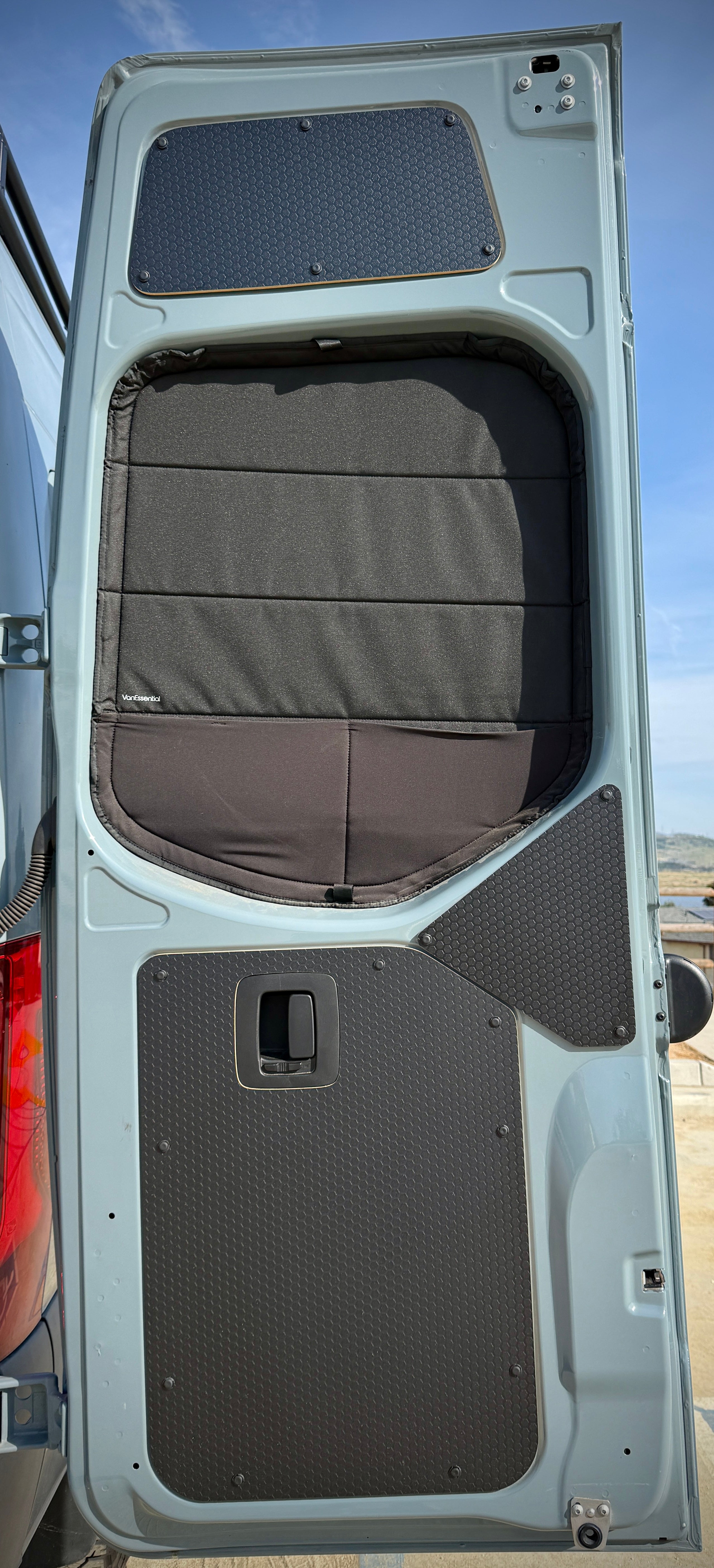 Sandy Vans Sprinter Lower Rear Door Panels (Black-Hex)