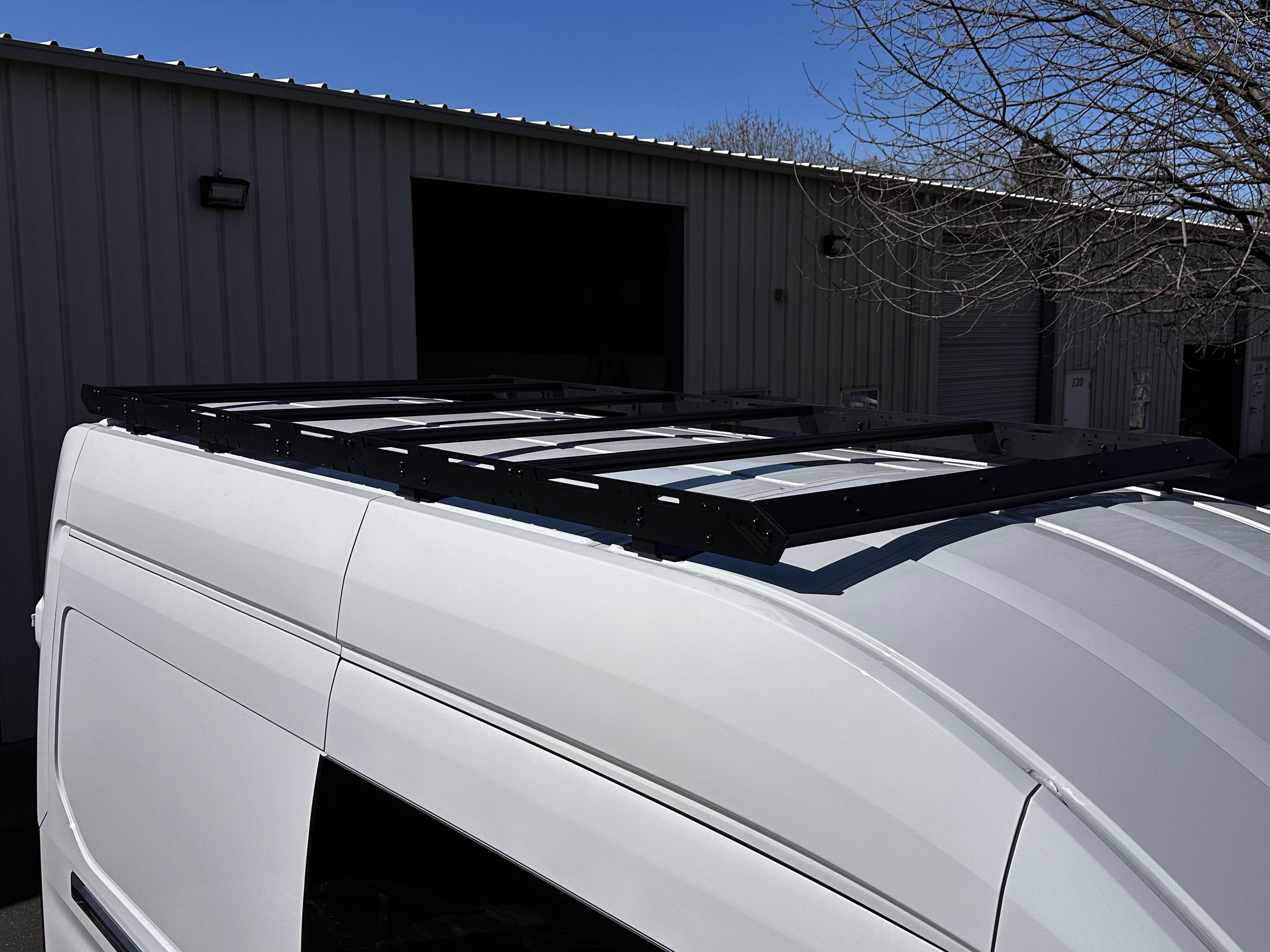 White Top Adventures Transit Mid Roof 148" Strata Roof Rack - Customizable Heavy-Duty Platform