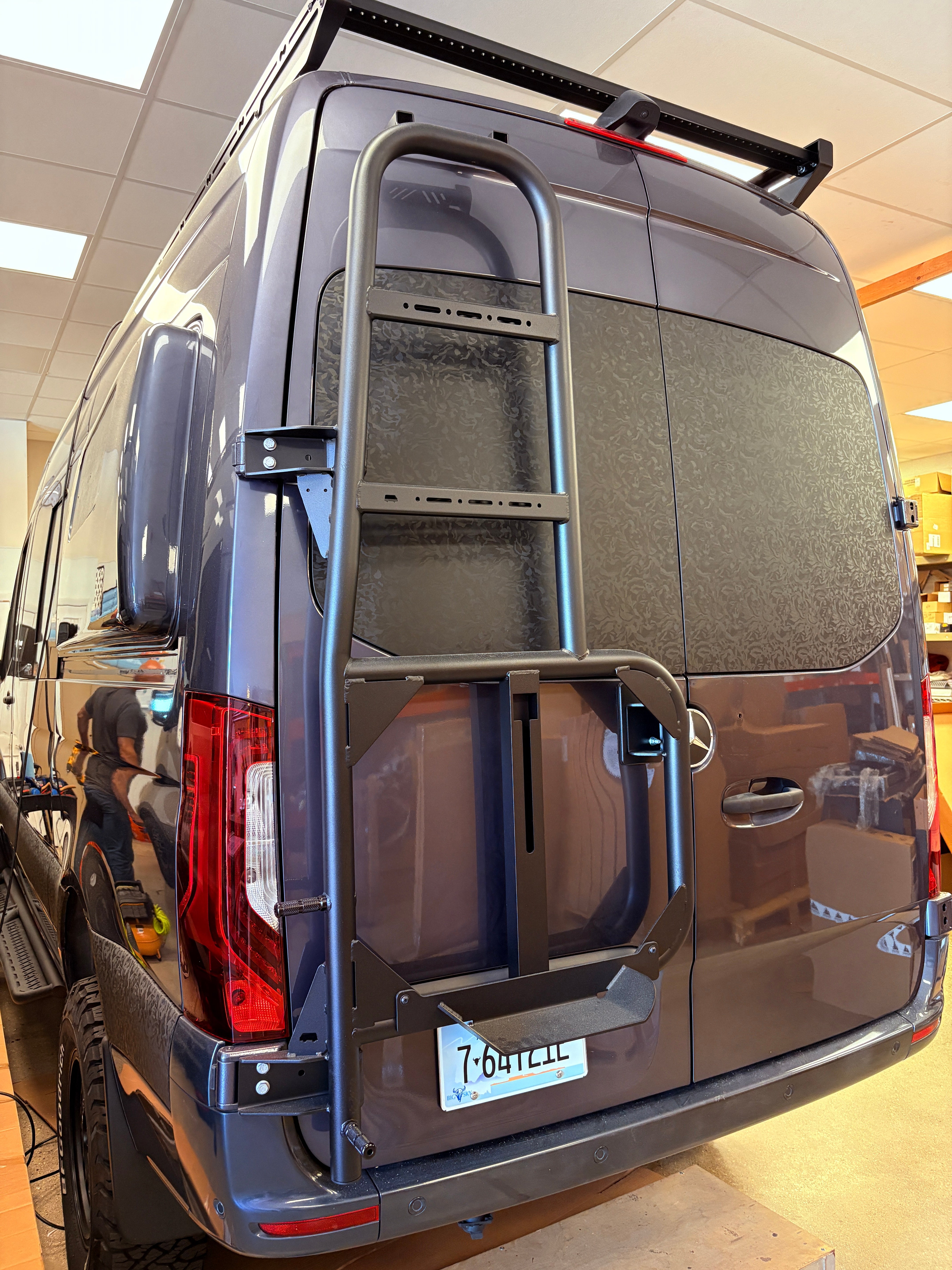 ROVER VANS SPRINTER REAR DOOR LADDER & TIRE CARRIER (2019+) - 2025 EDITION