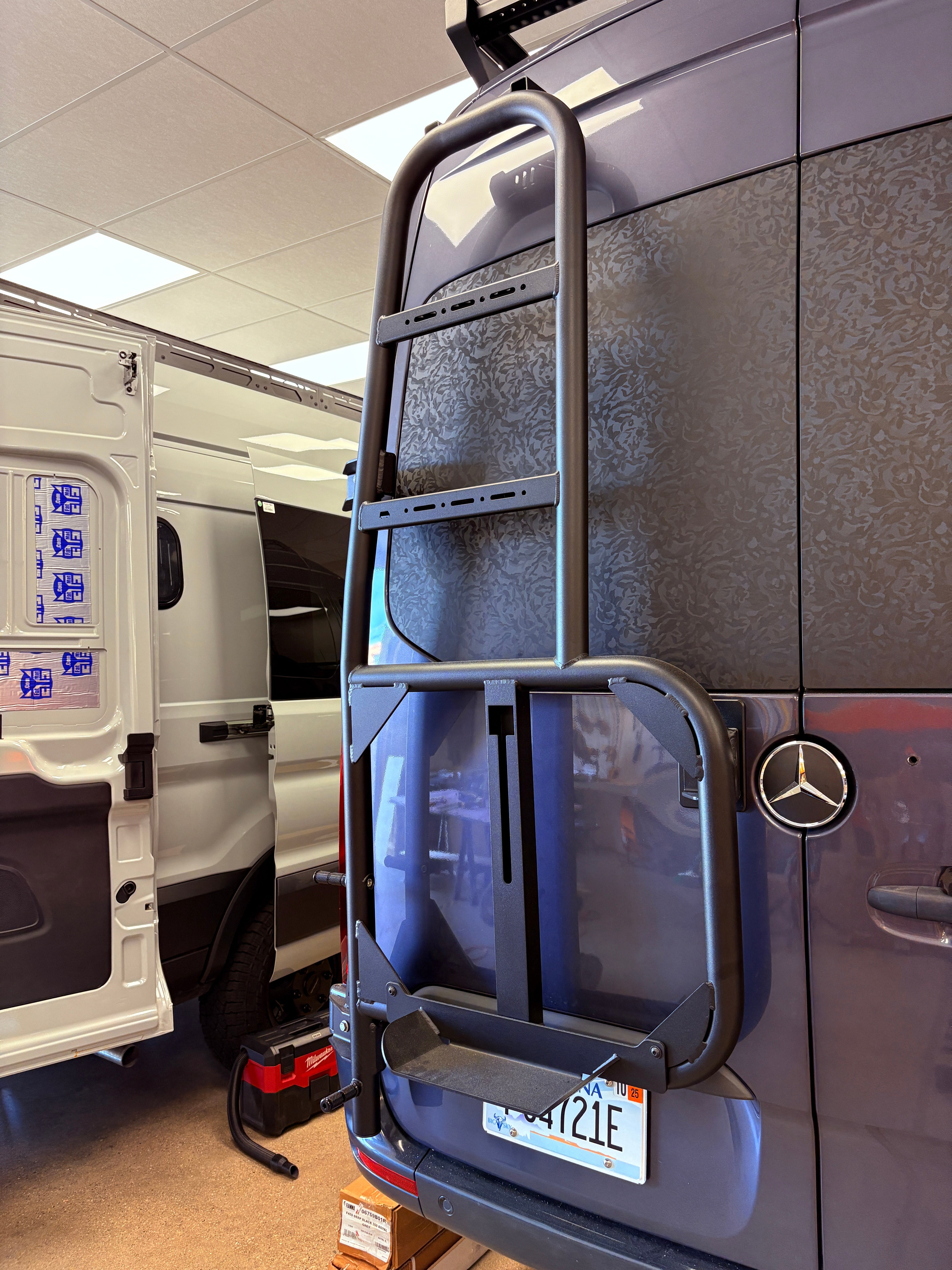 ROVER VANS SPRINTER REAR DOOR LADDER & TIRE CARRIER (2019+) - 2025 EDITION