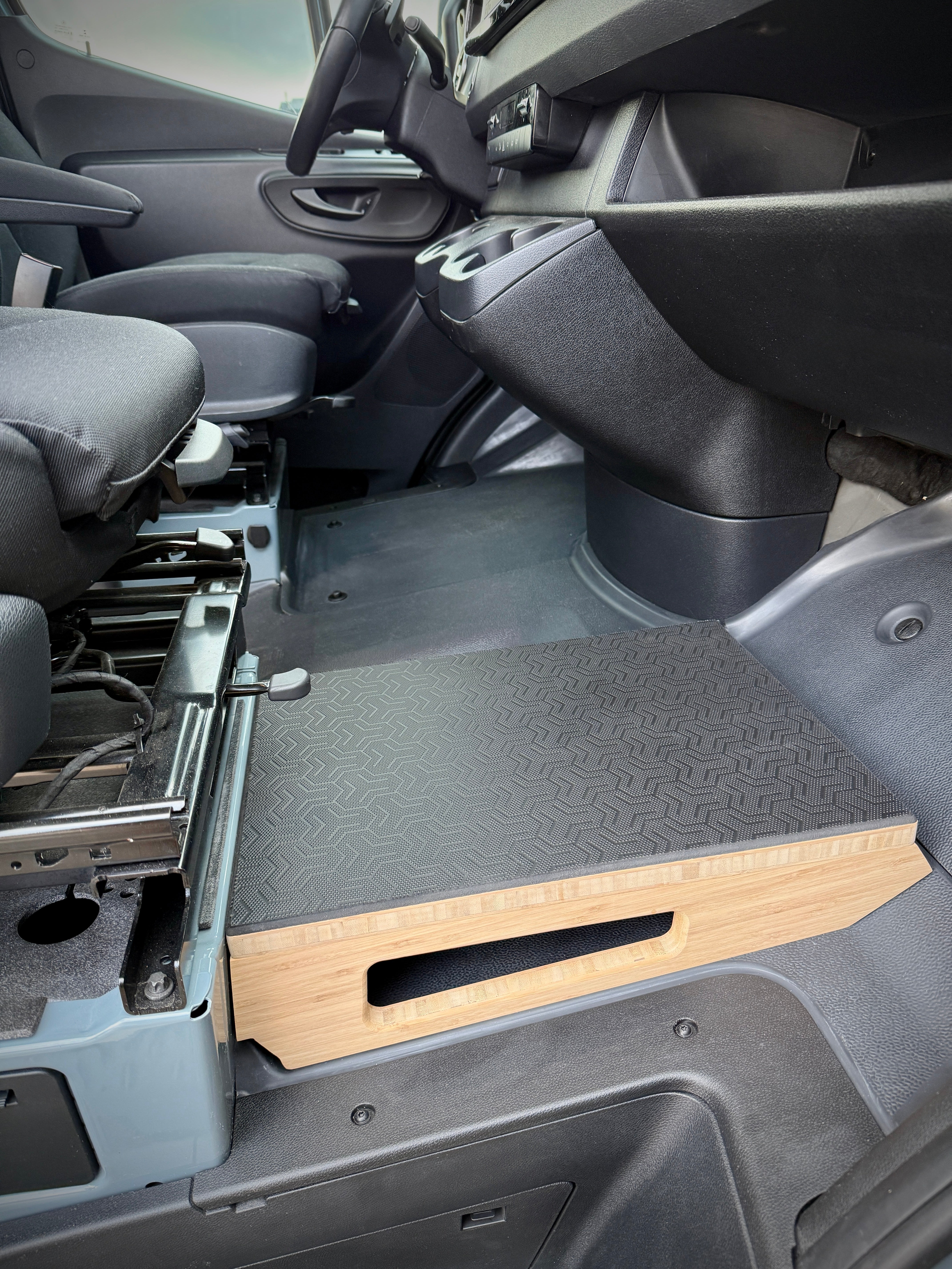 Weekender Outdoors Passenger Footrest + Hidden Storage for Sprinter Vans (2006-Present)