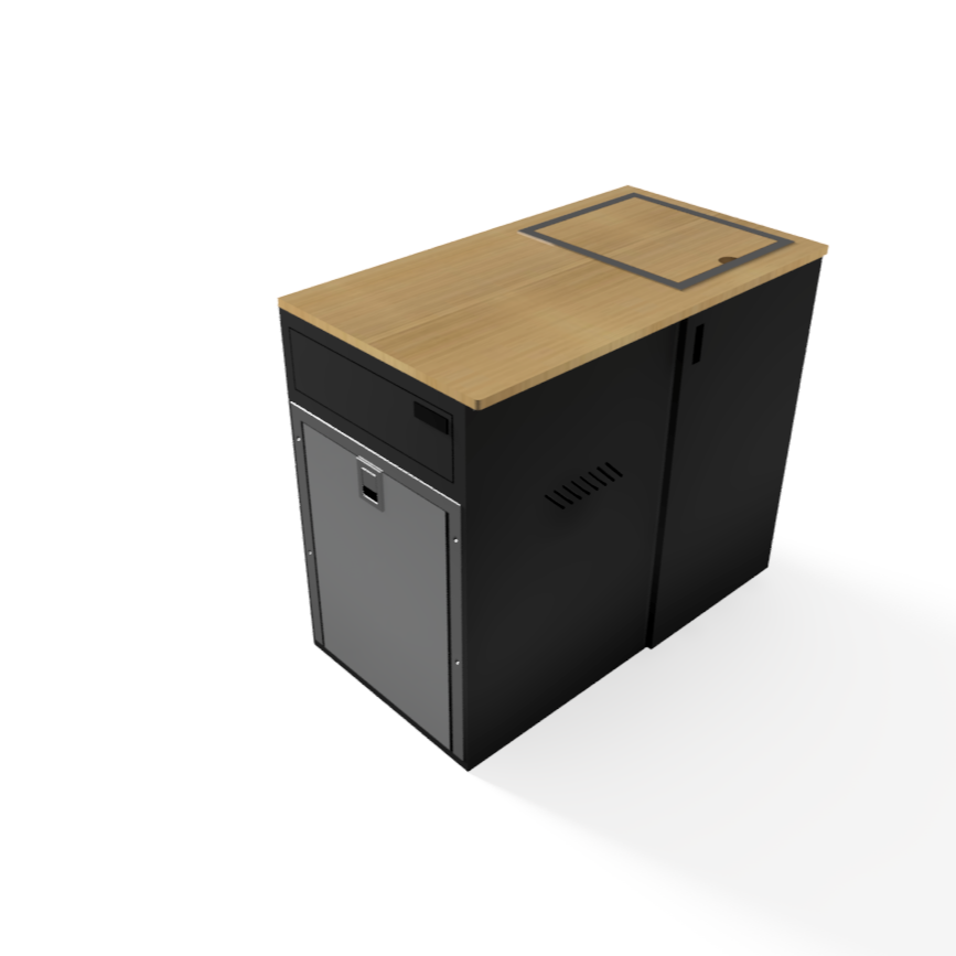UNAKA GEAR CO. SPRINTER, TRANSIT, OR PROMASTER PASSENGER SIDE VAN KITCHEN