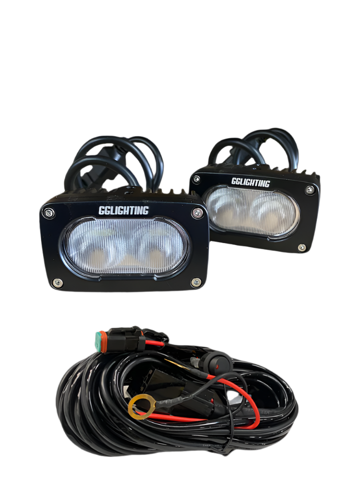 GGLighting GP10 Offroad LED Pod Bundle Dual Color With Free Wiring Harness - Off-Road LED Pod Bundle