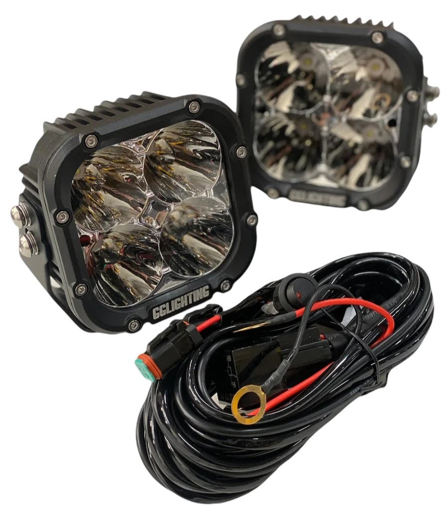 GGLighting GP40 Pod Bundle With Wiring Harness - Off-Road LED Pod Bundle