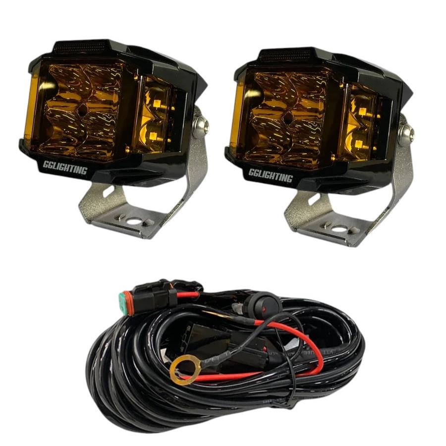 GGLighting CB30 Amber Pod Bundle With Wiring Harness - Amber Off-Road Pod Bundle