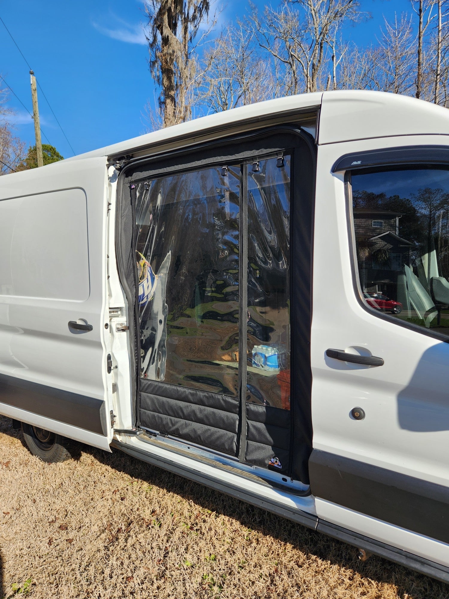 The Bug Wall Sprinter Sliding Chill Curtain - Clear Climate Barrier
