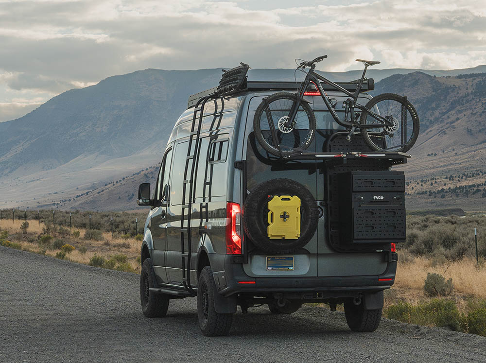 Flatline Van Co. Mercedes Sprinter Sprinter Van Rear Tire Carrier - Rear Door Utility