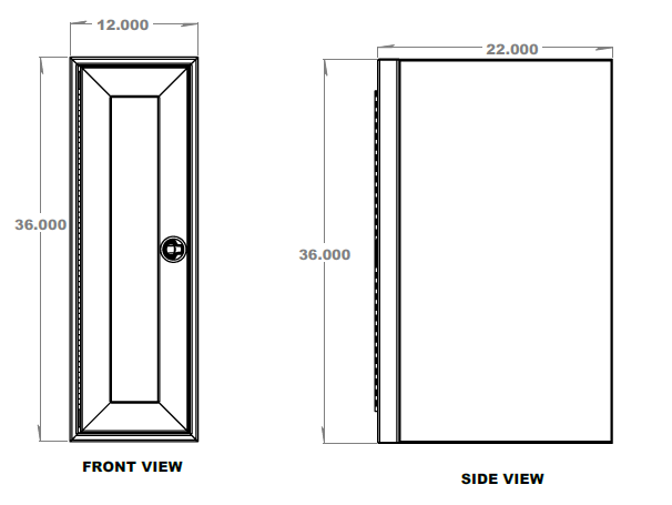 Single Door Cabinet 12"x36"x22"