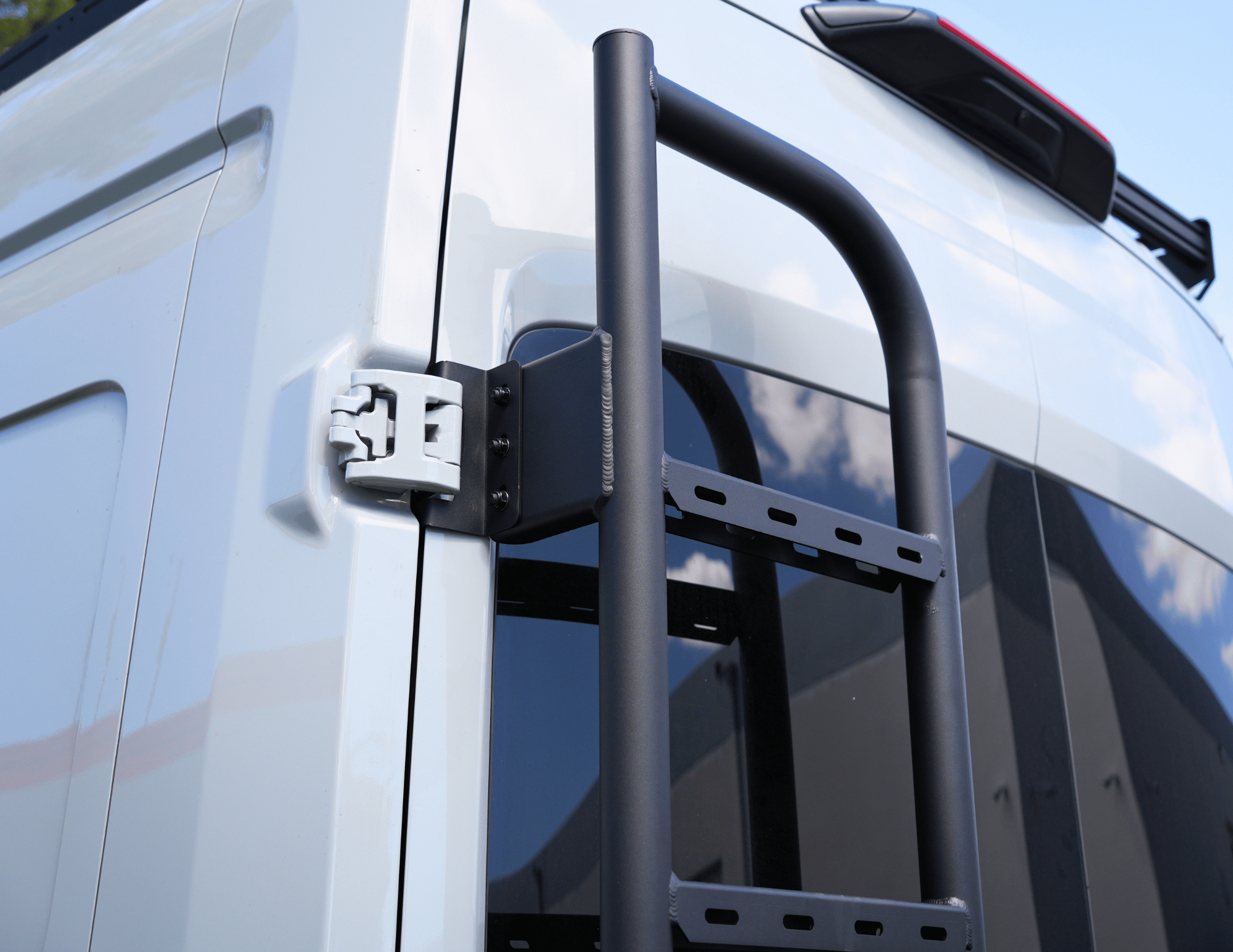 WHITE TOP ADVENTURES REAR DOOR LADDER & TIRE CARRIER (TRANSIT 2015+) - ALUMINUM COMBO