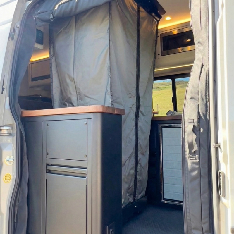 Tetravan Folding Shower 2.1 with Magnetic Zipped Curtain