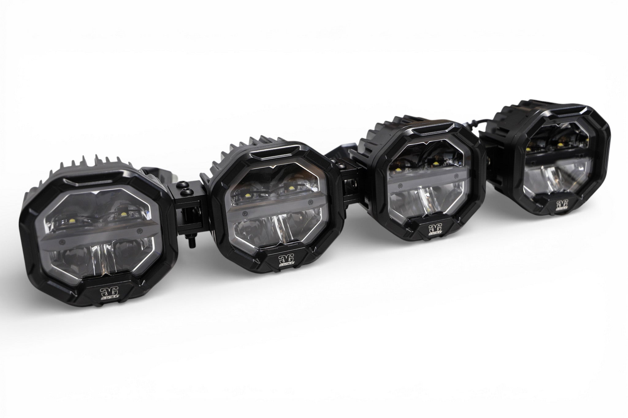 GGLighting 4 Light U-Con Interlocking Off Road LED Pod With Amber or White DRL Running Light - 4-Pod Modular Light System