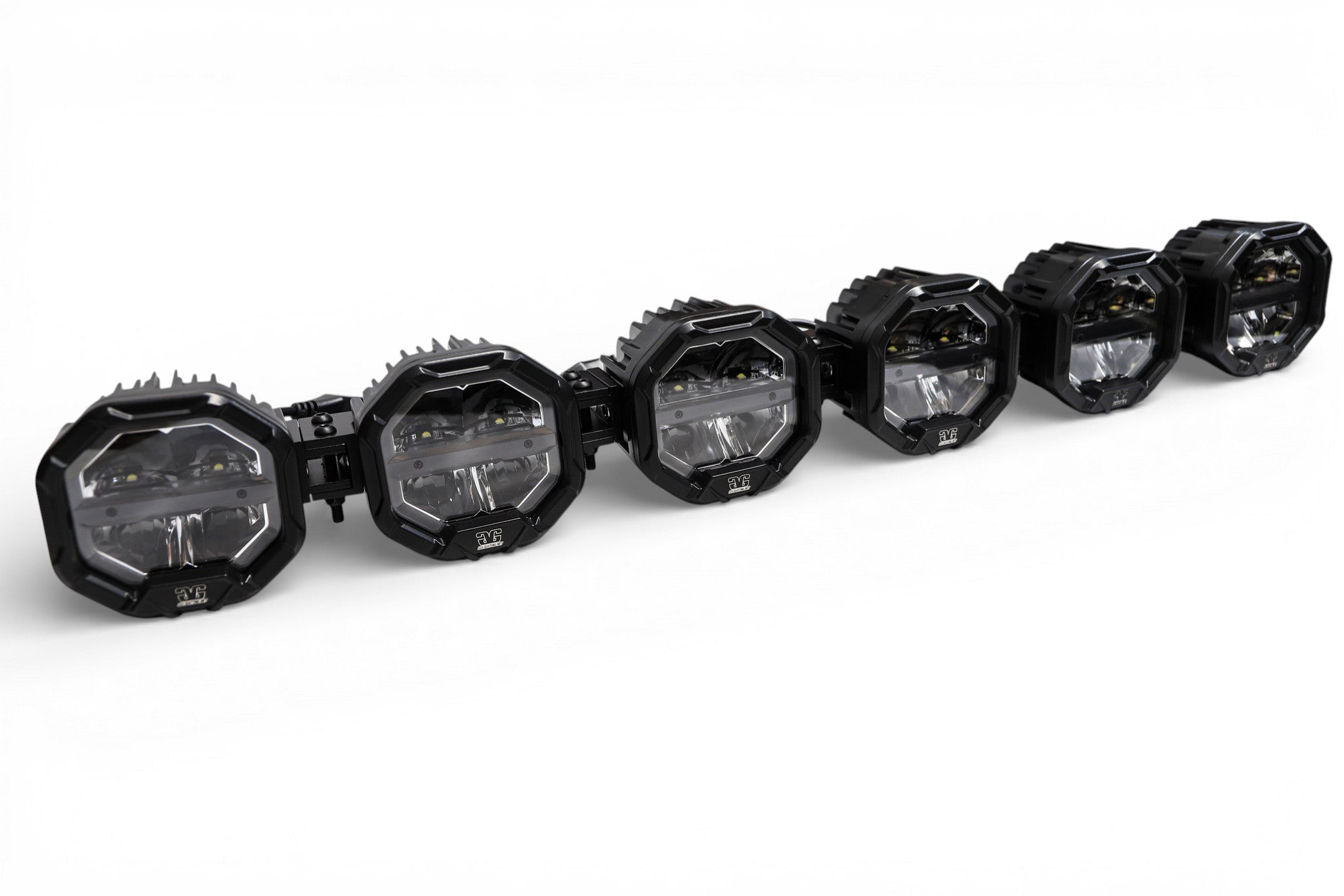 GGLighting 6 Light U-Con Interlocking Off Road LED Pod With Amber or White DRL Running Light - 6-Pod Modular Light System