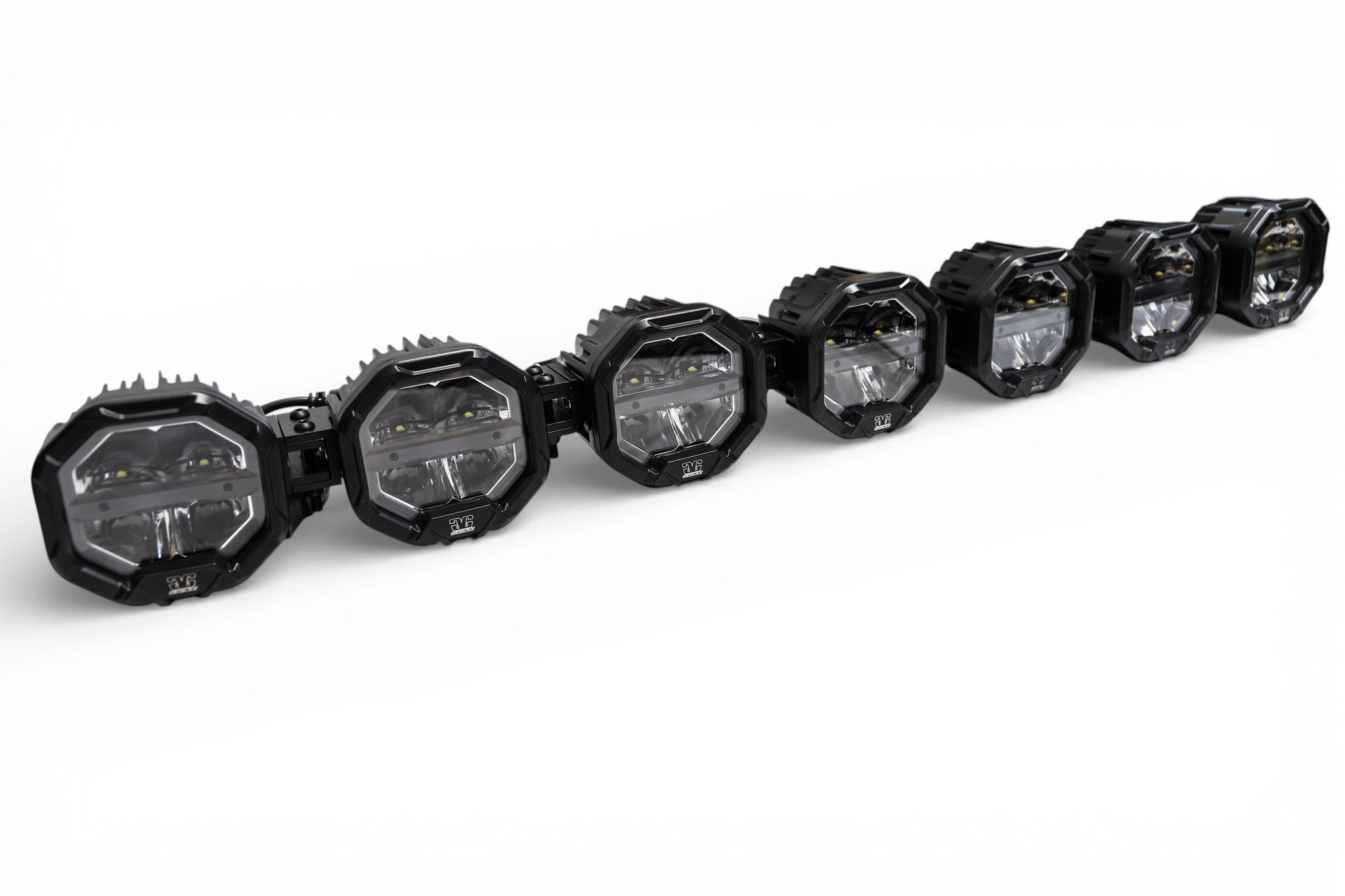 GGLighting 7 Light U-Con Interlocking Off Road LED Pod With Amber or White DRL Running Light - 7-Pod Modular Light System