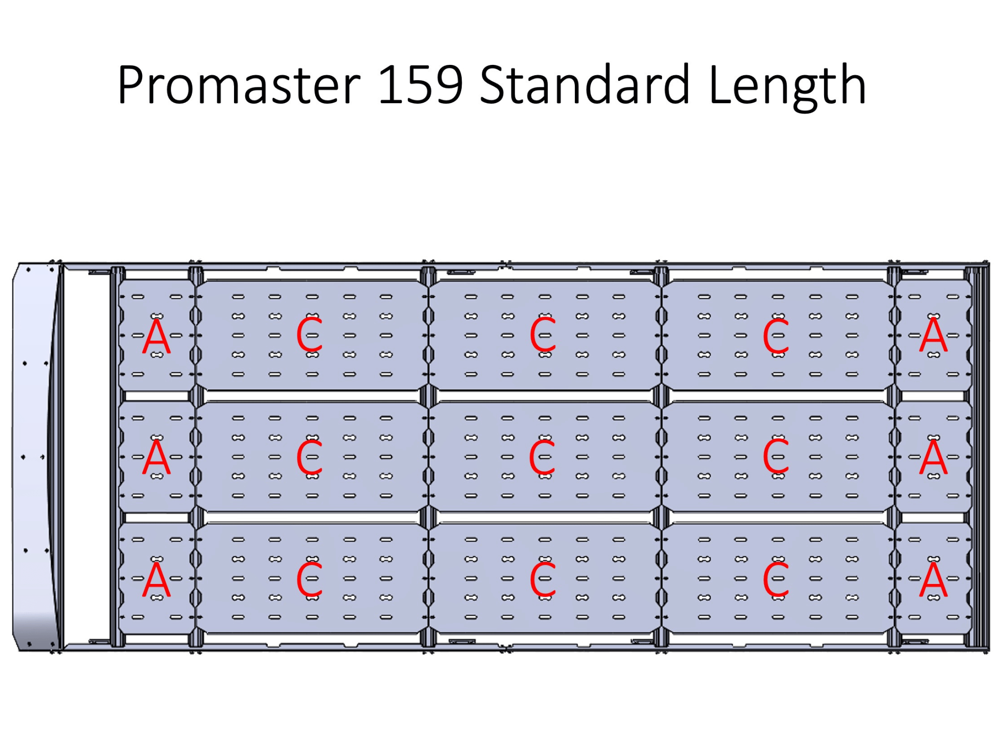 RAM ProMaster 159" High Roof Strata Roof Rack - Modular Aluminum Cargo Platform