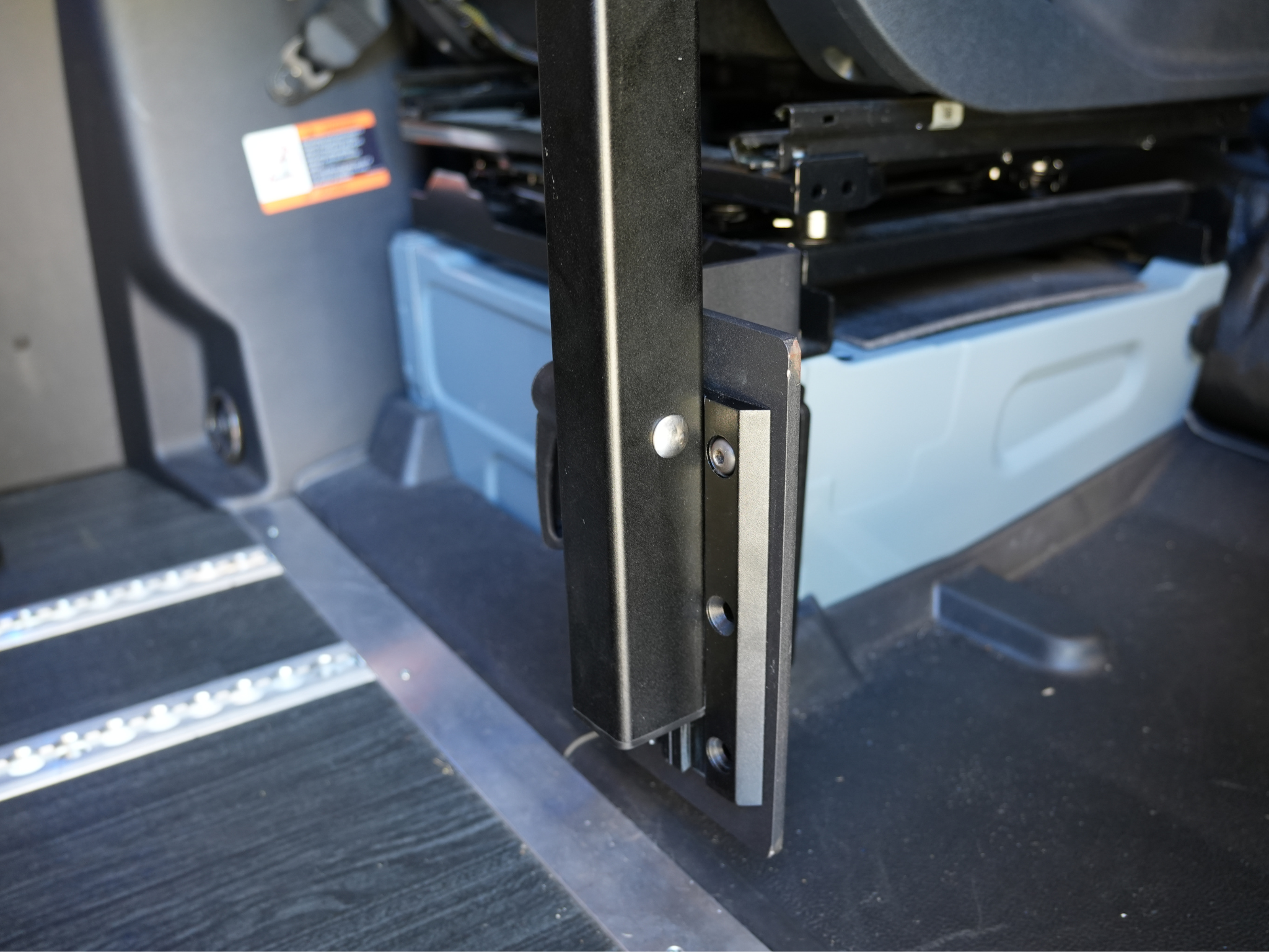 WHITE TOP ADVENTURES® SPRINTER DRIVER B-PILLAR TABLE ADAPTER BRACKET