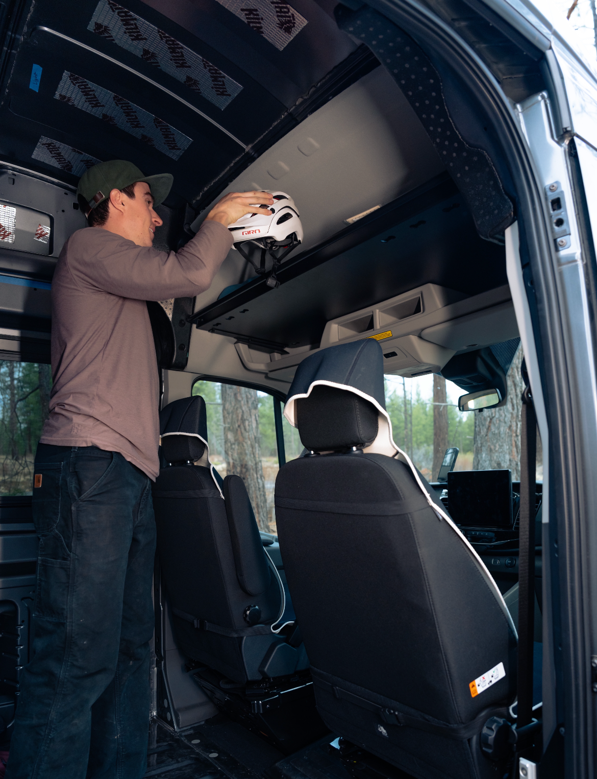 VanEssential Ford Transit Headliner Shelf & Curtain Rod - 150-Liter Overhead Storage