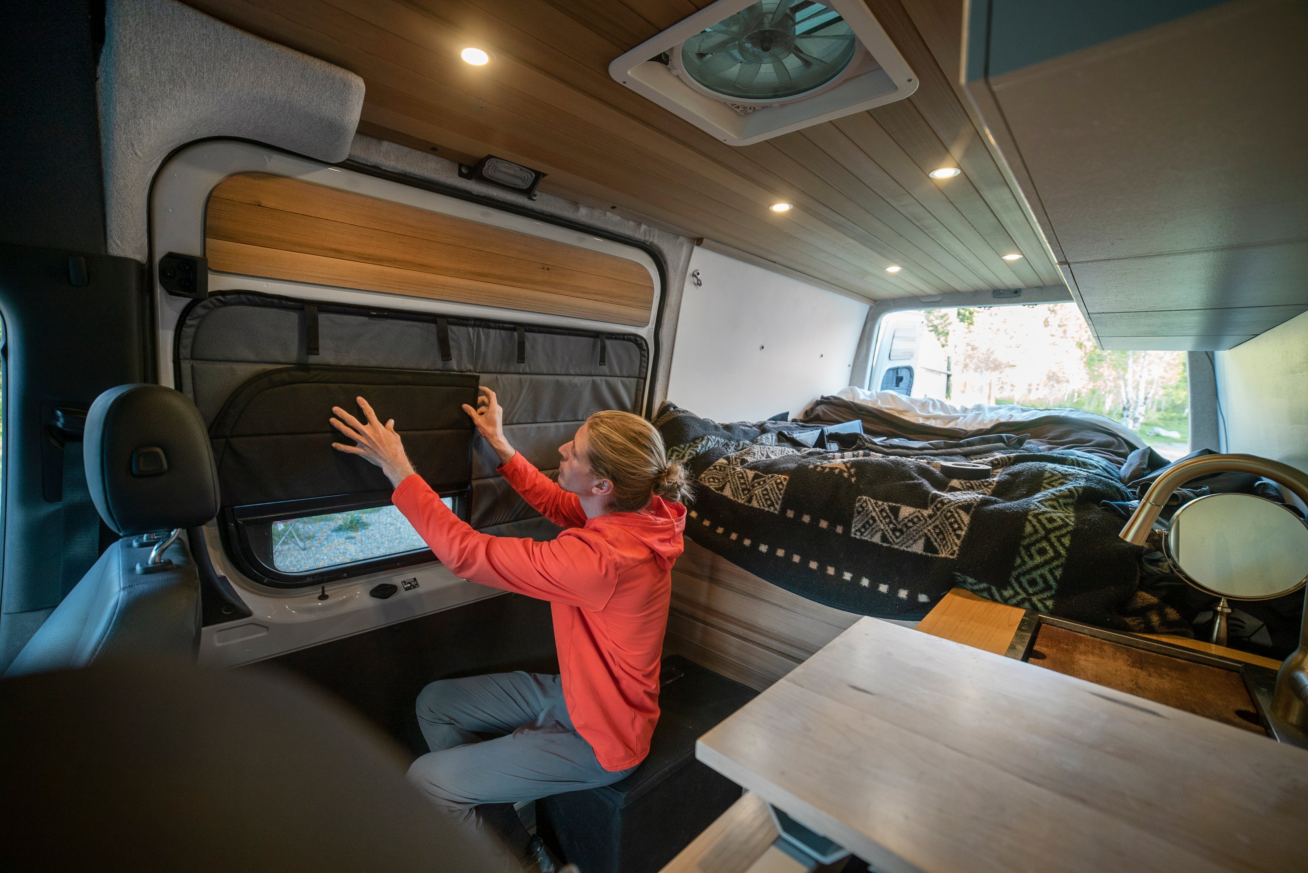 VanEssential Ford Transit Stealth Sliding Door Window Cover - Thermal Privacy
