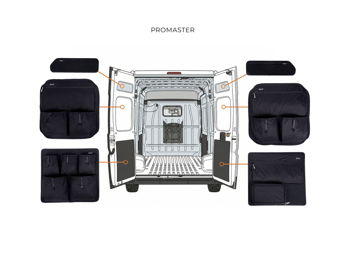 Ram Promaster Rear Door Storage Panels Bundle (Upper, Middle & Lower)