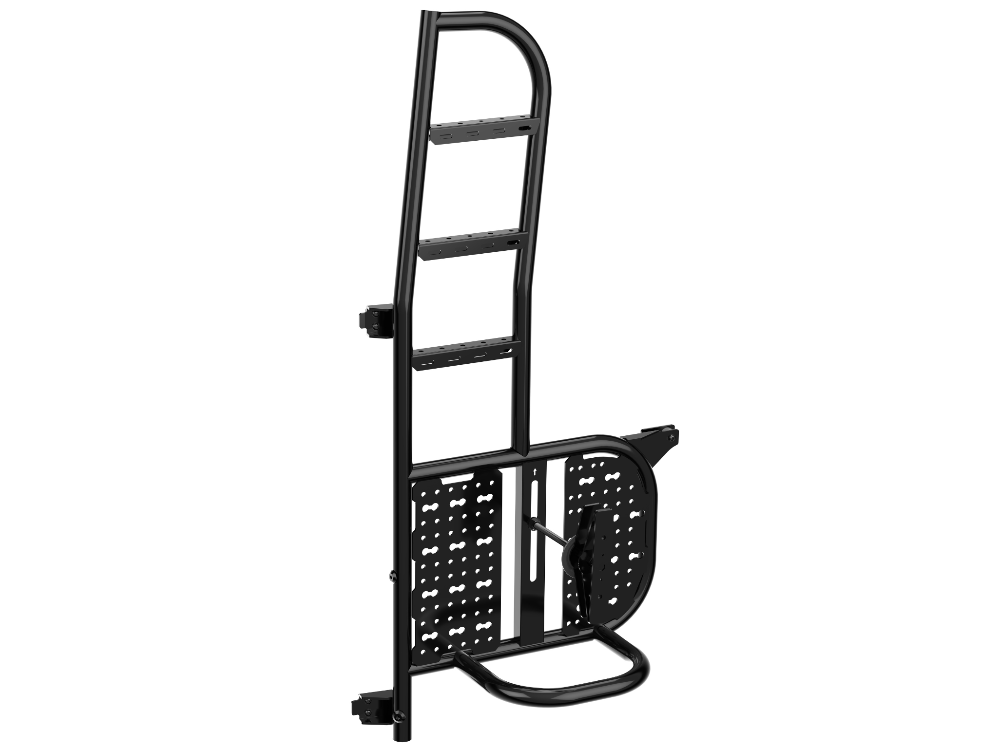 Mercedes Sprinter Rear Door Ladder & Tire Carrier (2019+) - White Top Adventures® Aluminum Combo